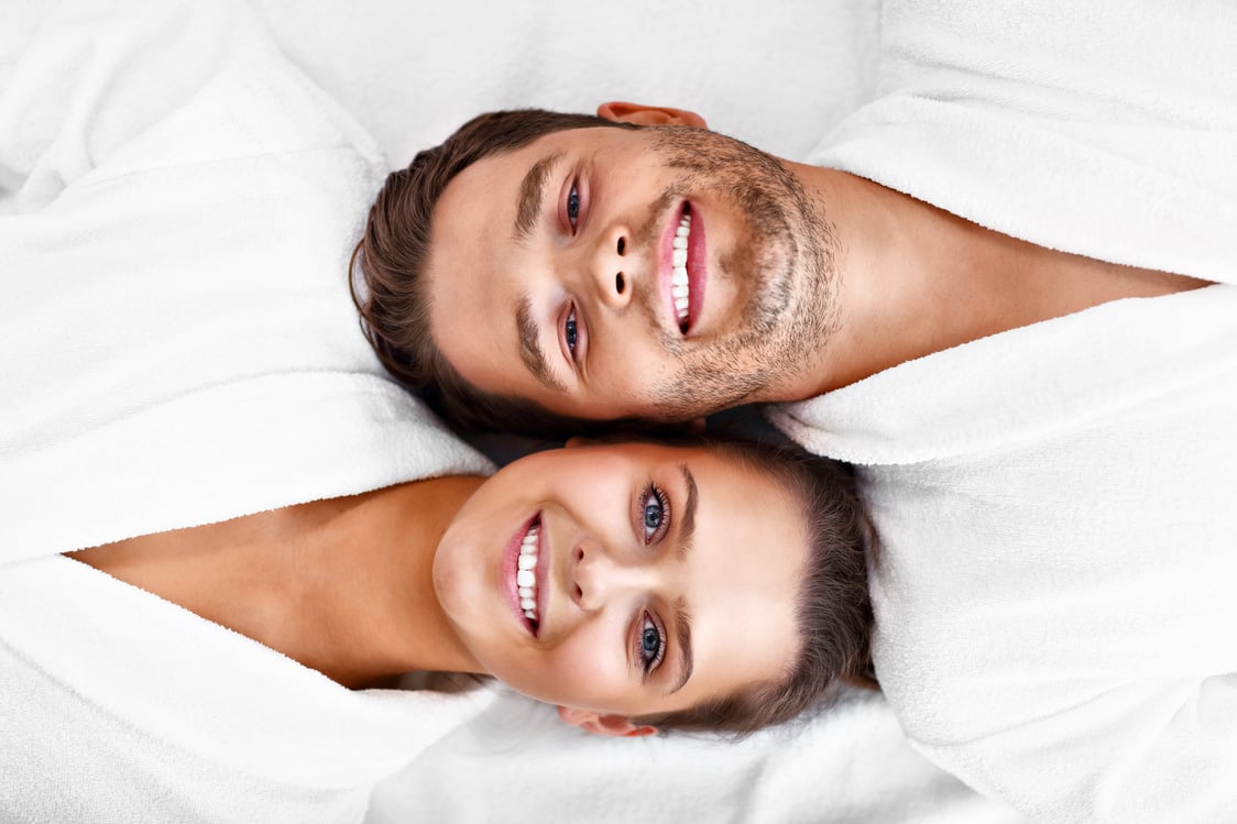 Adult Couple Relaxing in Spa